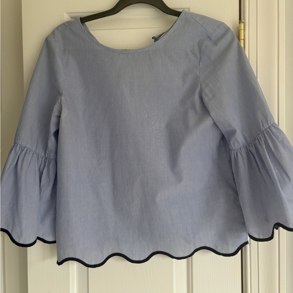 zara classic - Blue Bell Sleeve Top